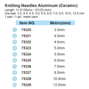 75320-75329 Knitting Needle Aliminum ceramic