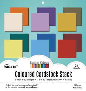 12 X 12 Paper Pad - Coloured Cardstock Stack