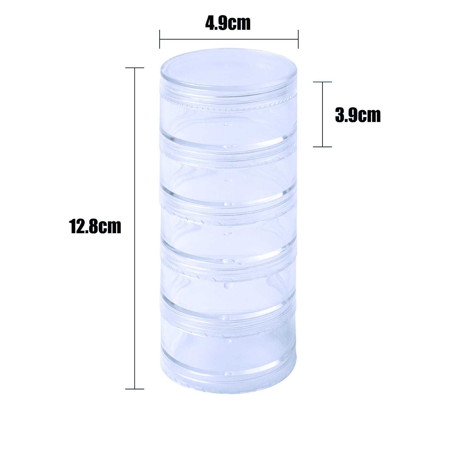 21833 Clear Plastic Stackable Bead Boxes 5 Pieces