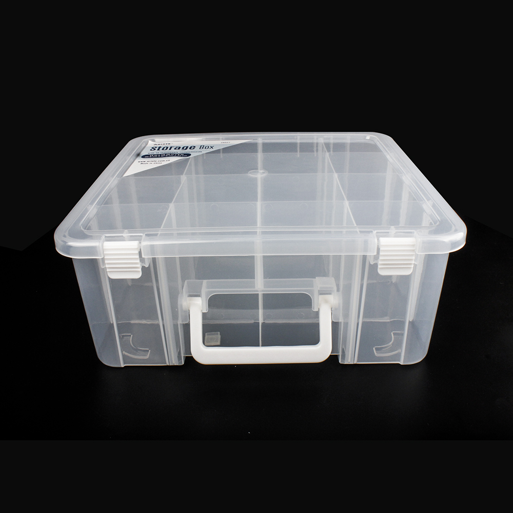 29527 Storage box with divider Transparent