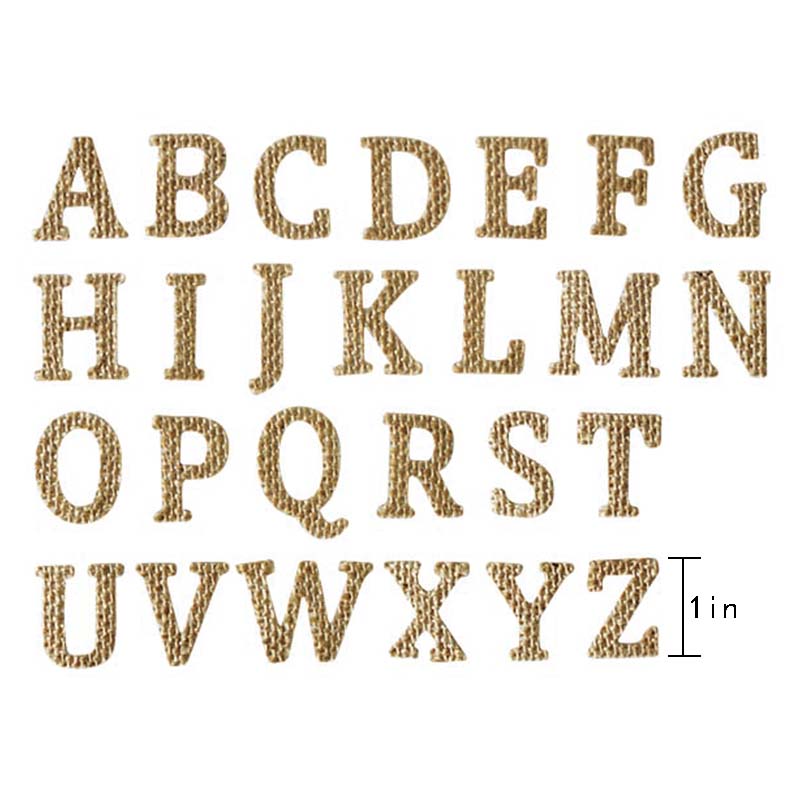 27336 1" Burlap Alphabet Stickers