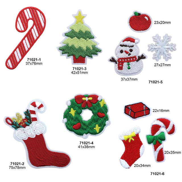 71021 Xmas Iron-on Patches