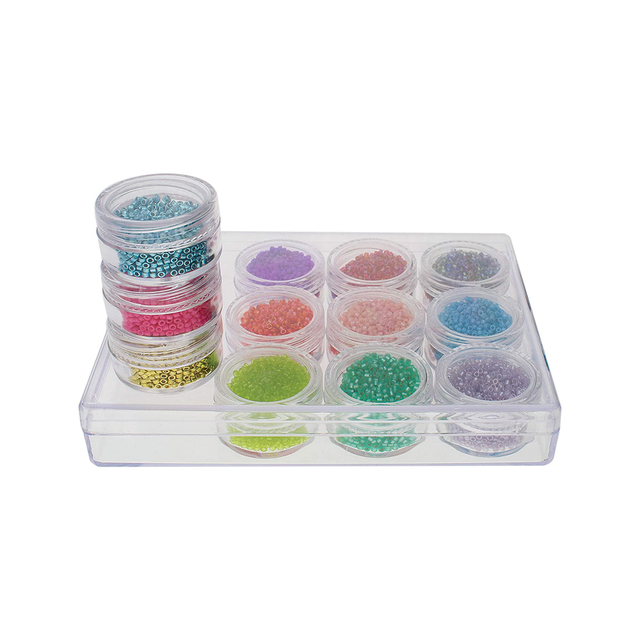 21817 Clear Plastic Bead Storage System with 12 inner boxes 