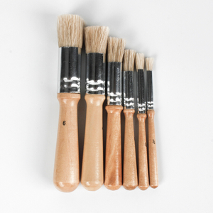 27699 A 6 piece paint brush set with reusable wooden handle