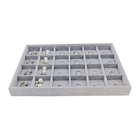 67040 24 Grid Stone gray 24-Grid Jewelry Tray