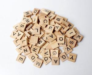 28482 Wooden scrabble tile letters