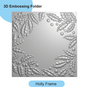 EF20240307-24_3D Embossing Folder for Card Making_Holly Frame