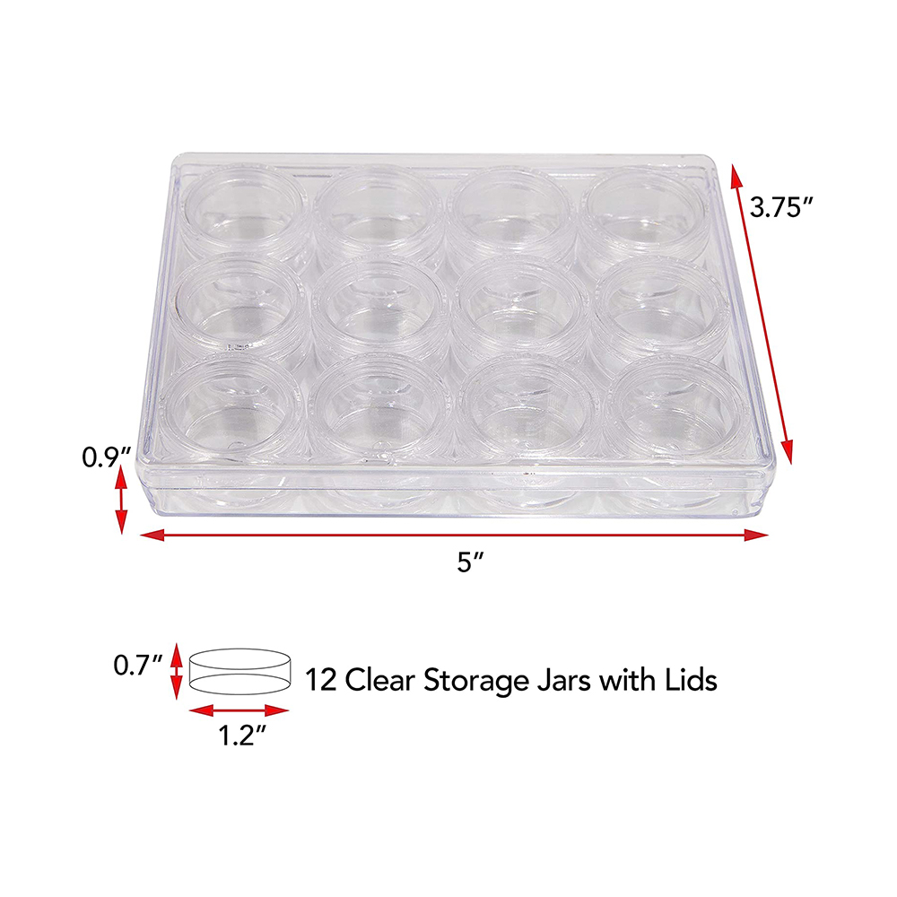 21817 Clear Plastic Bead Storage System with 12 inner boxes 
