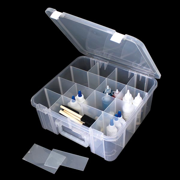 29527 Storage box with divider Transparent