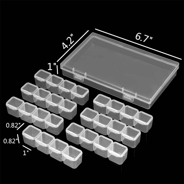 29591 28 Grids Plastic Storage Containers Adjustable Bead Case