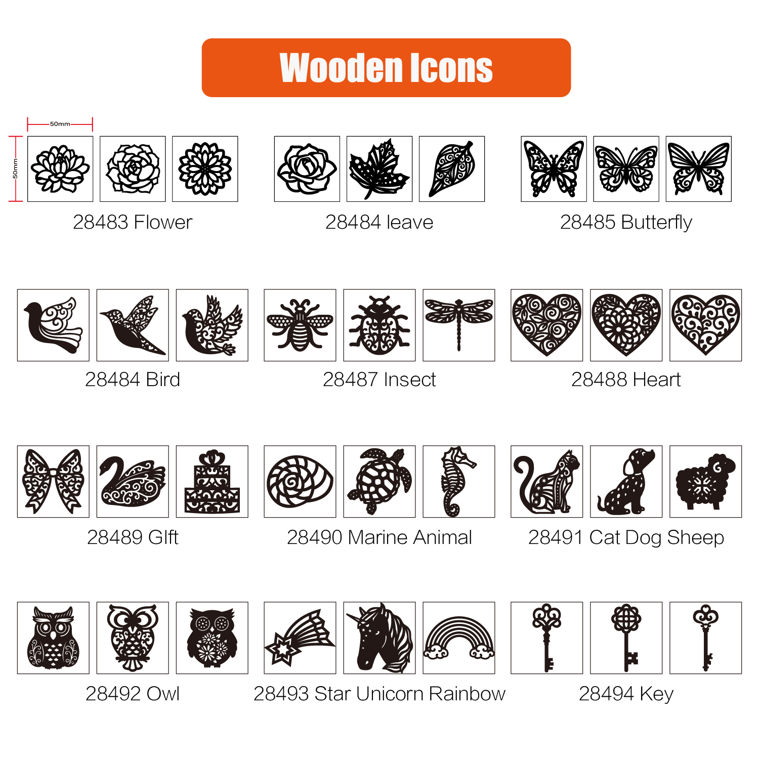 28483-28494 Wooden Icons