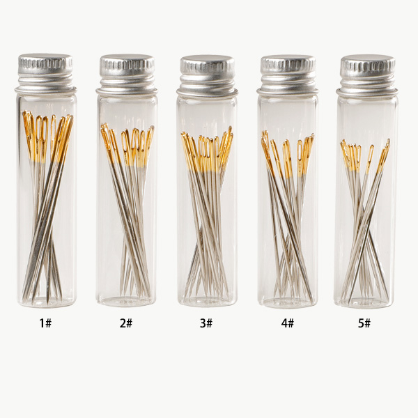 70420 Gold-eye Needles with Glass Storage Tube