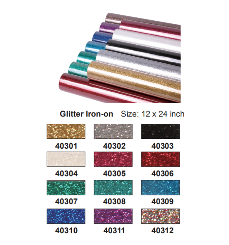 40301-40312 Glitter Iron-on