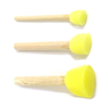 21347 3 pieces wooden handle round foam sponge brush