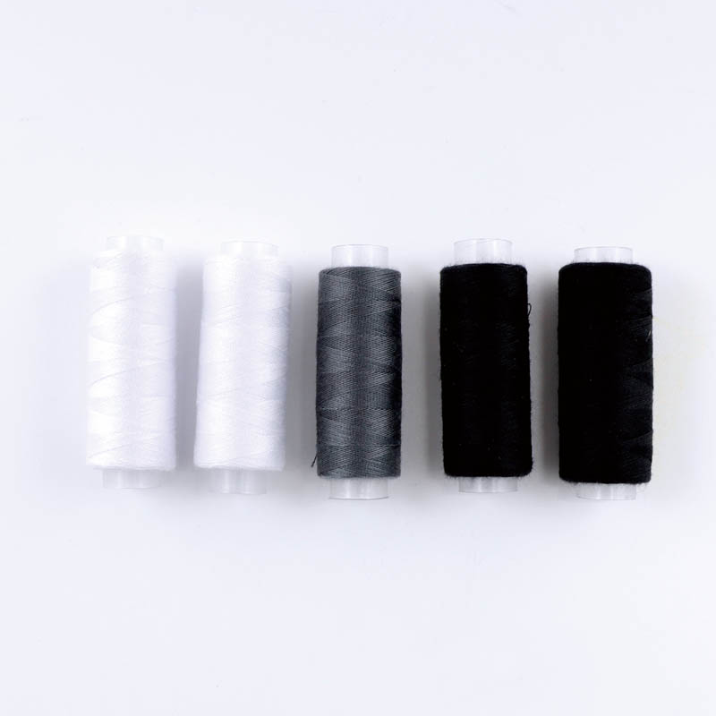 70703 Polyester Sewing Thread, black white grey