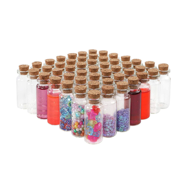 21994 4pcs 10ml Mini Glass Cork Bottles