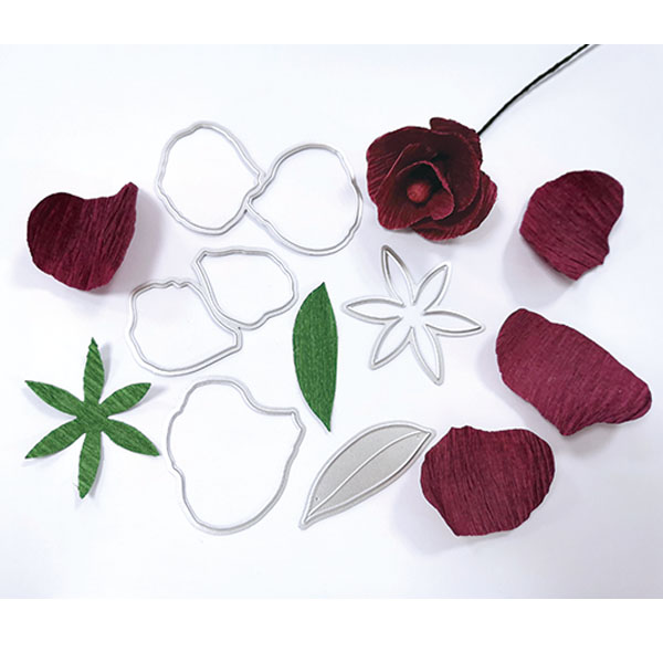 CE20230410-04 Die Set Garden Rose Crepe Paper Die 5pk