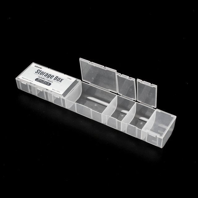 21839 Clear Plastic Hard Plastic Box 7 spaces 