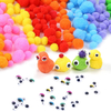 Kids craft DIY kit with pompom cleaner pipes and googly eyes