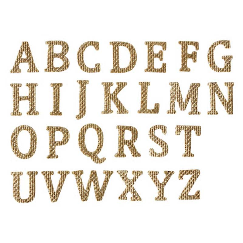 27336 1" Burlap Alphabet Stickers